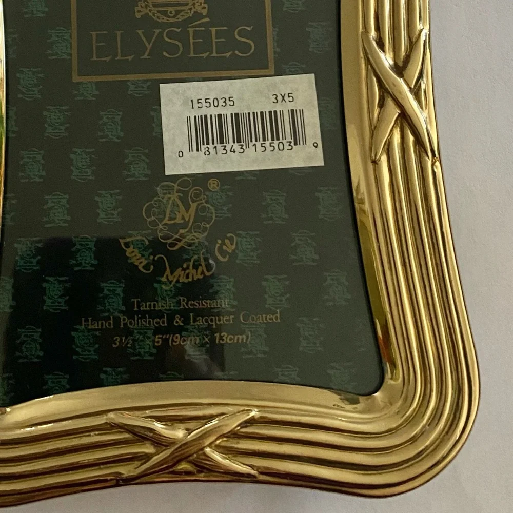 Elysees Loui Michel Cie Brass Picture Frame 3,5” x 5” Tarnish Resistant
